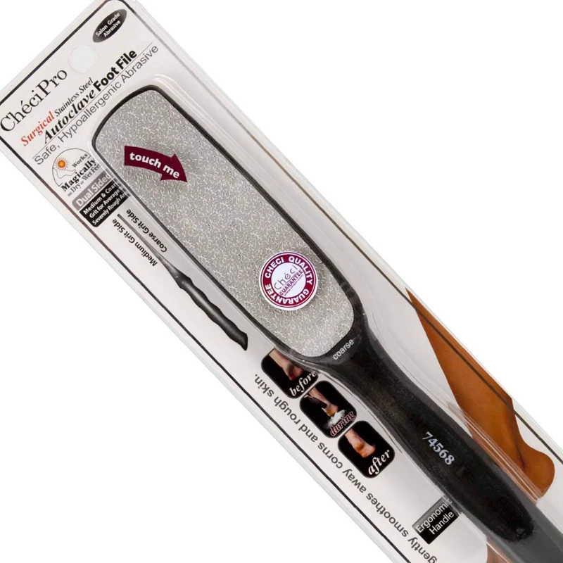 Checi Professional Stainless Steel Foot File, Dual Sided, Removes Calluses & Corns - Image 2