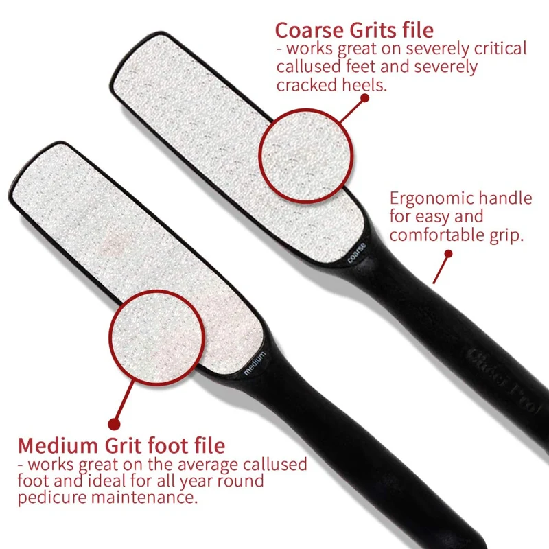 Checi Professional Stainless Steel Foot File, Dual Sided, Removes Calluses & Corns - Image 3