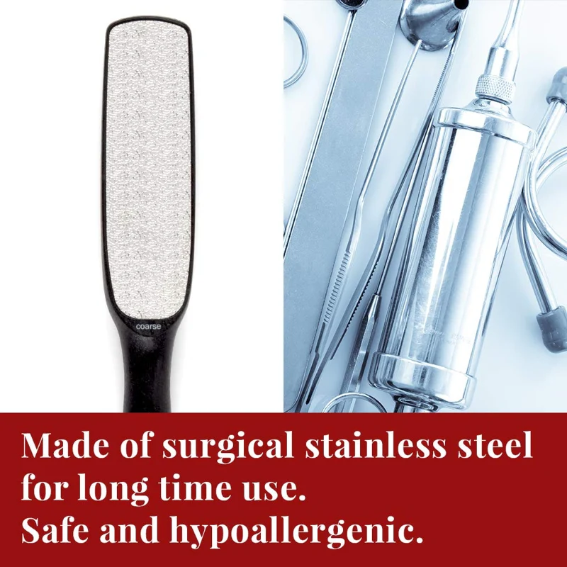 Checi Professional Stainless Steel Foot File, Dual Sided, Removes Calluses & Corns - Image 4