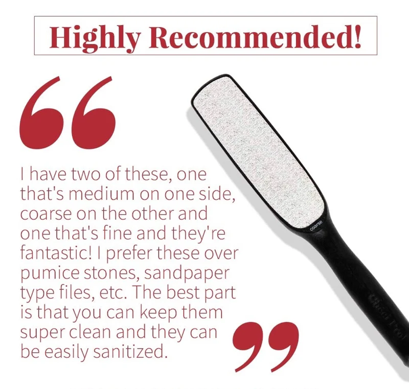 Checi Professional Stainless Steel Foot File, Dual Sided, Removes Calluses & Corns - Image 5